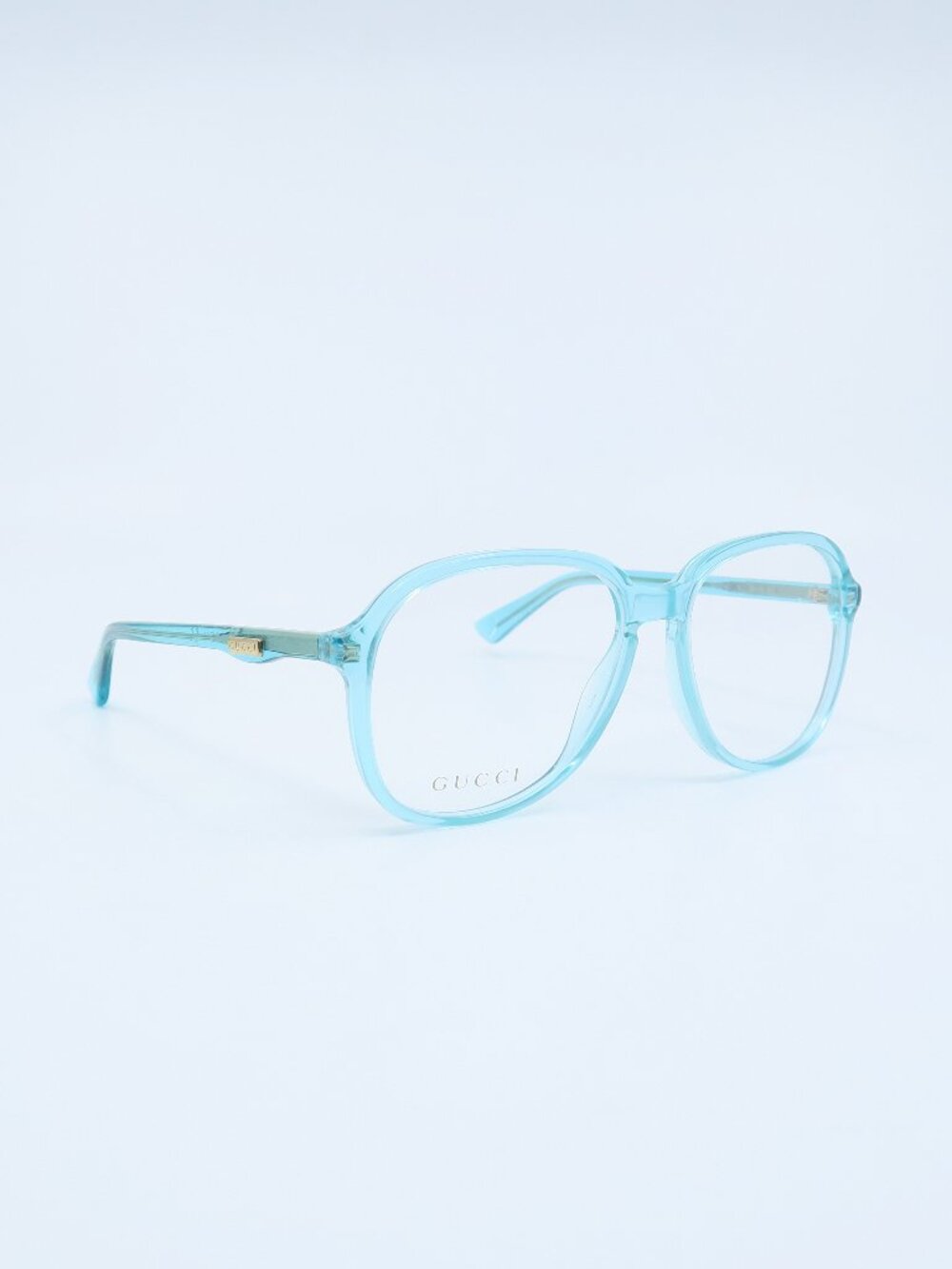 Gucci GG0259O 003 55mm Transparent Blue Pilot, New Unisex Eyeglasses Frames.